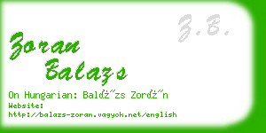 zoran balazs business card